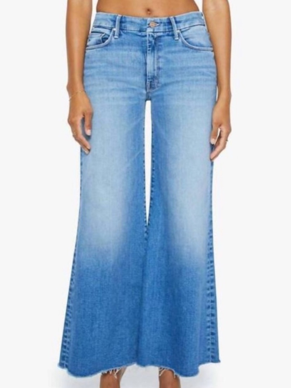 Mother Denim Lil Roller Fray Fan Favorite Wide Leg Jean 28